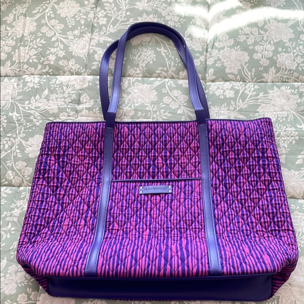 Striped Purple Tote Bag by Vera Bradley